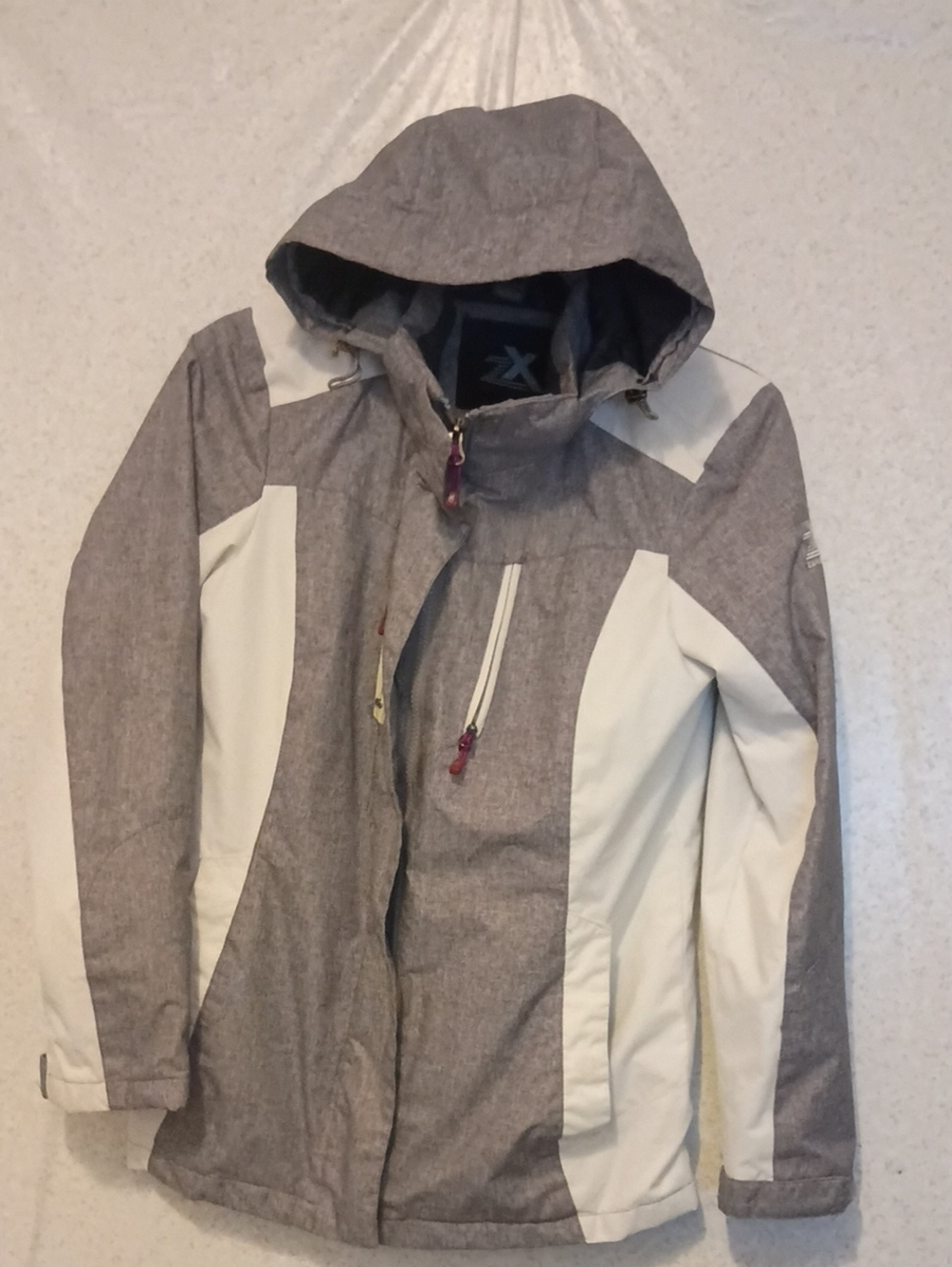 2XU Hooded Ski Jacket in Gray and Cream